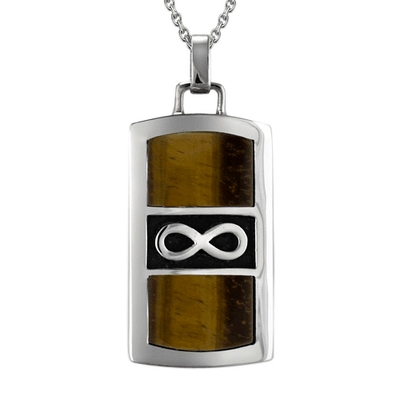 Silver Infinity Cognac Cremation Pendant